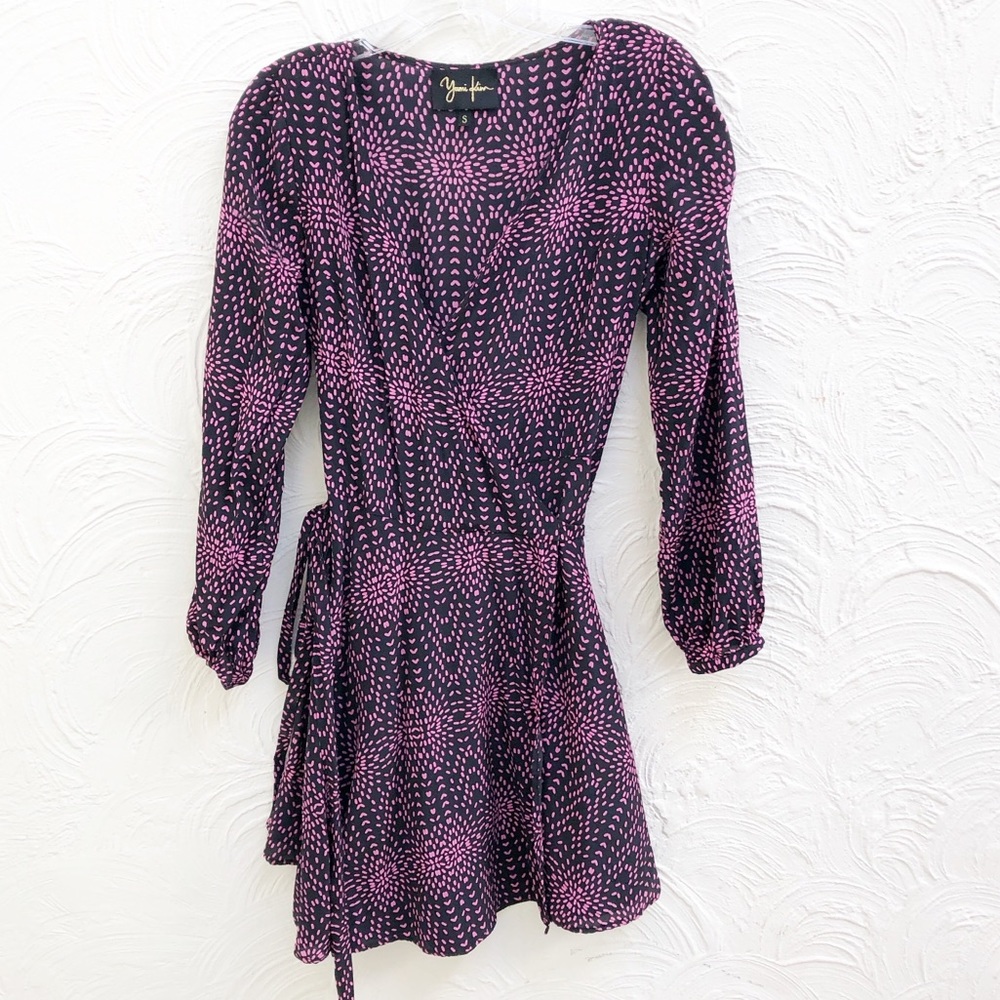 Yumi Kim Purple and Pink Printed Wrap Dress